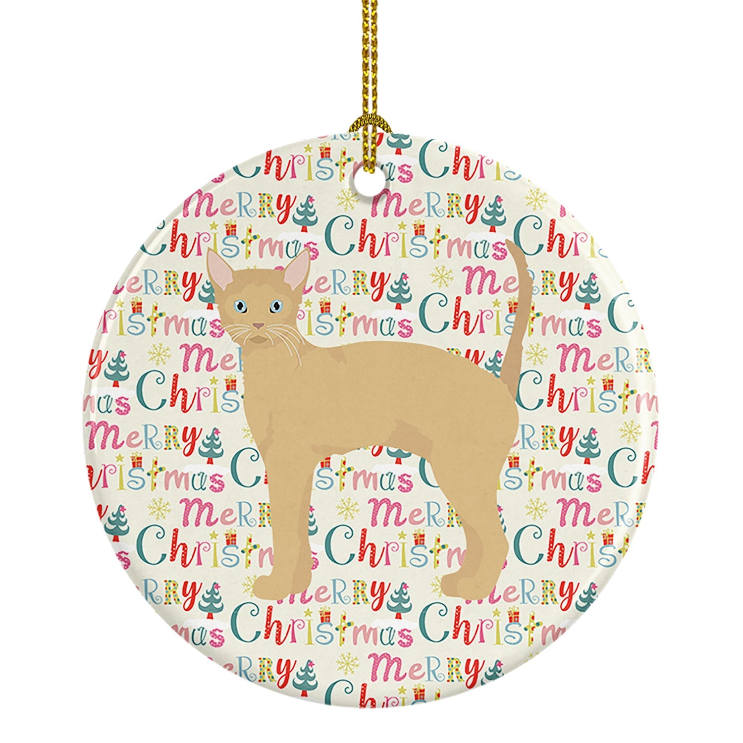 German Rex #2 Cat Christmas Ceramic Ornament