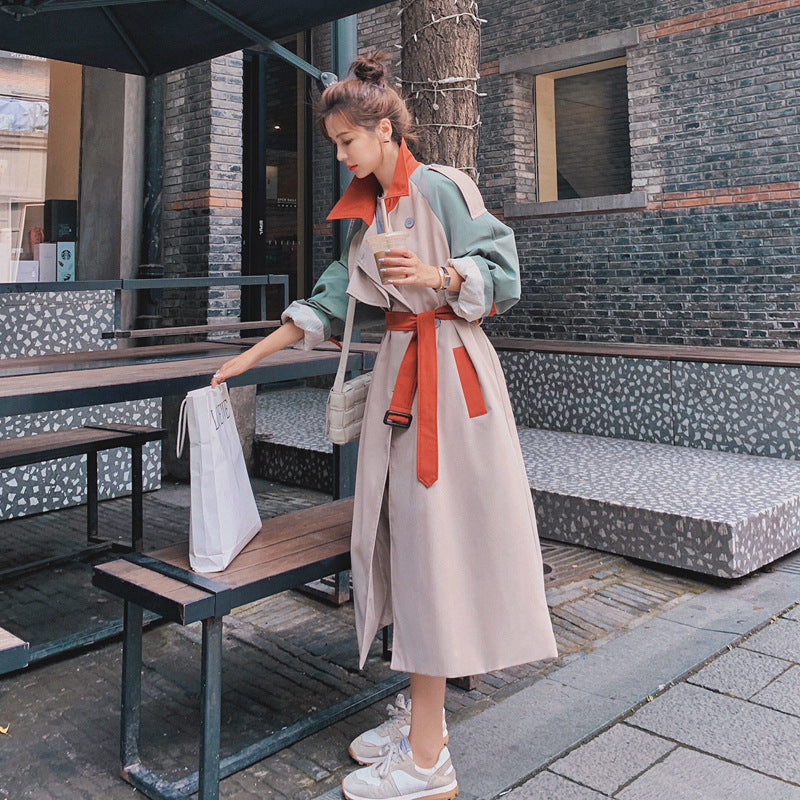 Contrasting Color Workwear Coat
