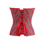 Plaid Gothic Corset Top with Halter Neck Plus Size