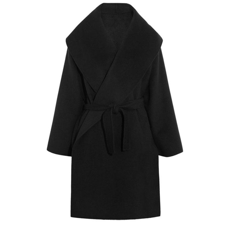Oversized Elegant Loose Coat with Belt