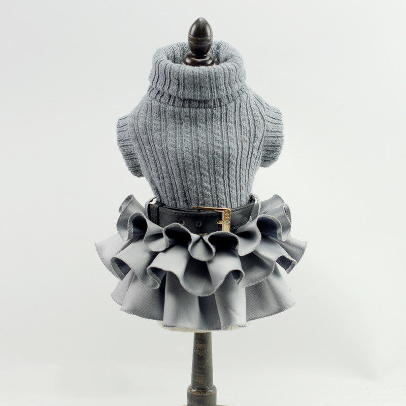 Autumn Winter Pet Supplies Set with Skirt Sweater