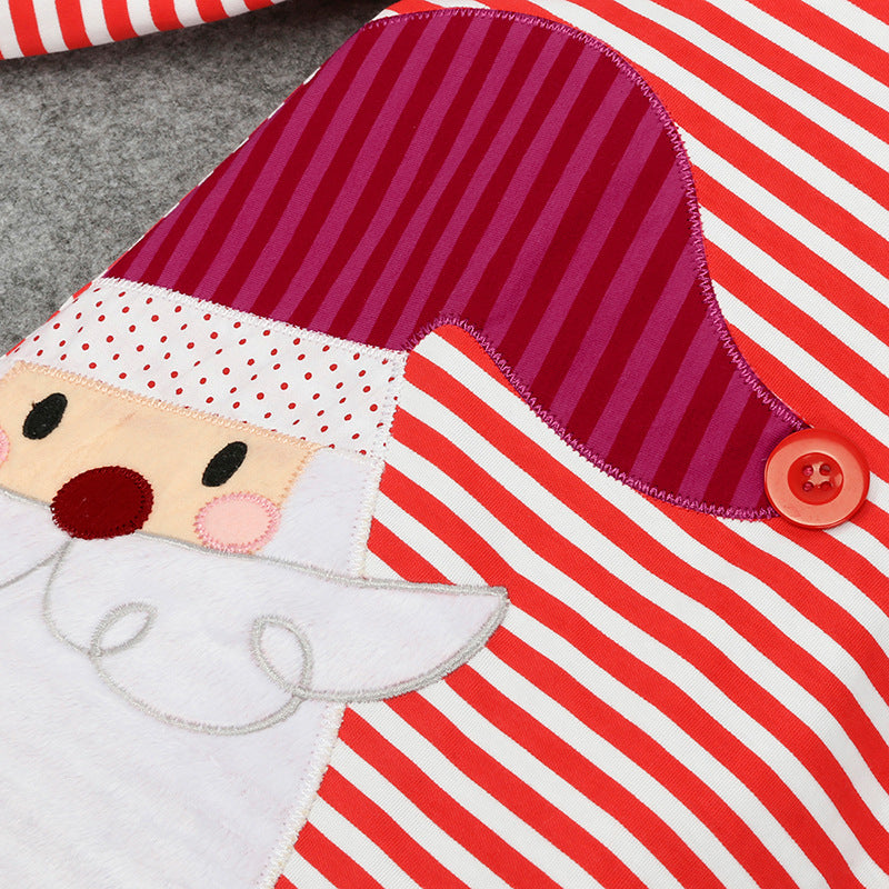2019 Cotton Christmas Dress for Girls with Snowman Stripes
