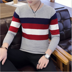 Korean Style V Neck Long Sleeve Sweater for Men
