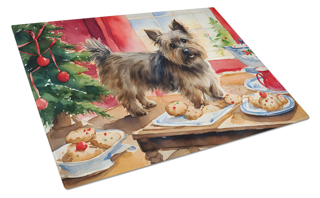 Cairn Terrier Christmas Cookies Glass Cutting Board