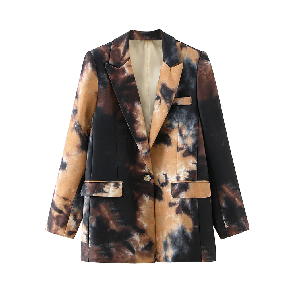 Vintage Ink Graffiti One-Button Suit Jacket