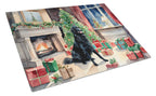 Flat-Coated Retriever Cozy Christmas Glass Cutting Board