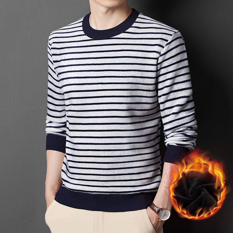New Plus Cashmere Men's Round Neck Shirt