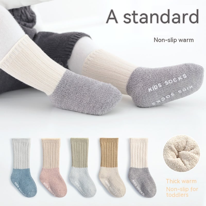 Thickened Fleece-Lined Cotton Socks for Baby (Autumn/Winter)
