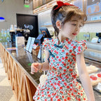 2024 New Summer Dress for Girls - Floral Qipao Style