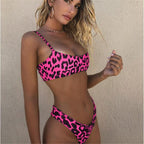 Leopard Print Push-Up Bikini Swimsuit for Comfort