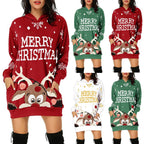 Christmas Women's Hooded Long Sleeve Sweatshirt with Pockets | Streetwear