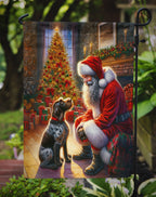 German Wirehaired Pointer and Santa Claus Garden Flag