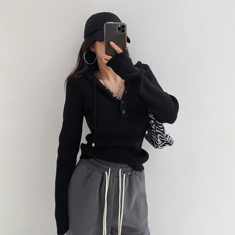 Slim Pullover Hooded Sweater for Women's Outer Wear | Streetwear