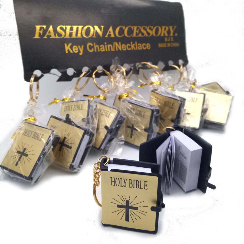 [Duplicate] Mini Bible Keychain with Cross Keychain