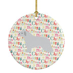 Spanish Water Dog Merry Christmas Ceramic Ornament