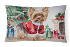 Yorkie Christmas Throw Pillow