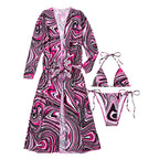 2023 Women's Long Sleeve Mesh Beach Bikini Set