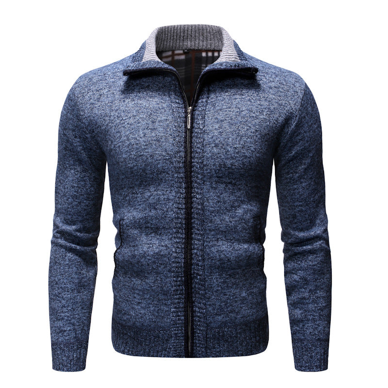 Thick Plus Velvet Men's Stand-up Collar Sweater