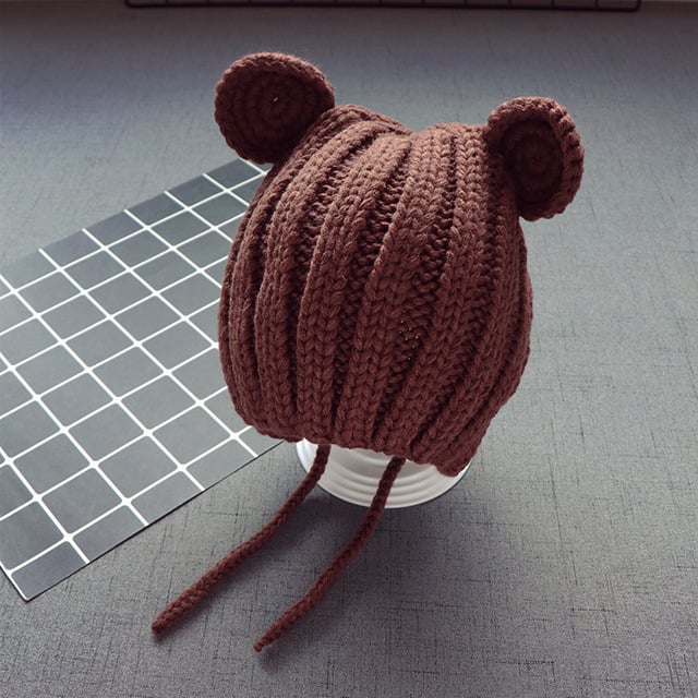 Korean Baby Ear Protection Wool Hat for Boys and Girls | Embroidered Cap