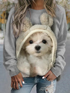 Fashion Cat Women's Round Neck Sweater