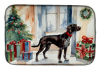 German Shorthaired Pointer Cozy Christmas Dish Drying Mat