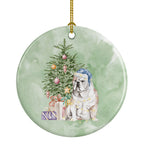 Bulldog, English Bulldog Christmas Presents and Tree Ceramic Ornament