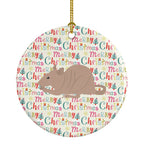 Fuzz Rat Christmas Ceramic Ornament