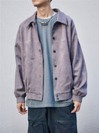 Men's Loose Suede Baseball Jacket for Autumn/Winter