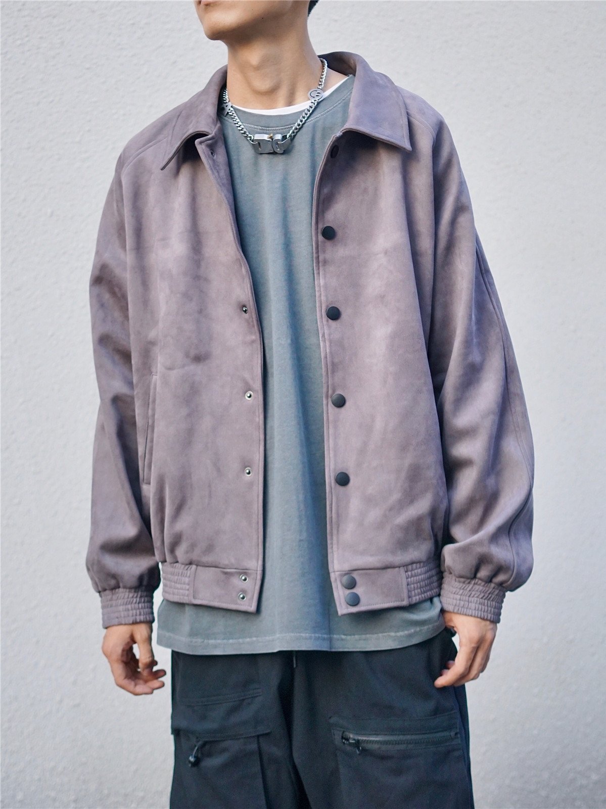 Men's Loose Suede Baseball Jacket for Autumn/Winter