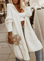 Women's Long Hooded Letter Cardigan