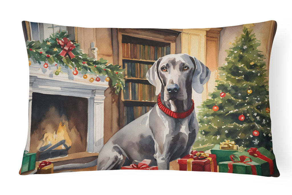 Weimaraner Cozy Christmas Throw Pillow