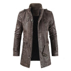 Trendy Slim-Fit Cold-Proof Leather Jacket for Men