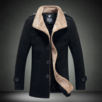 Men's Lamb Wool Jacket with Stand-Up Collar