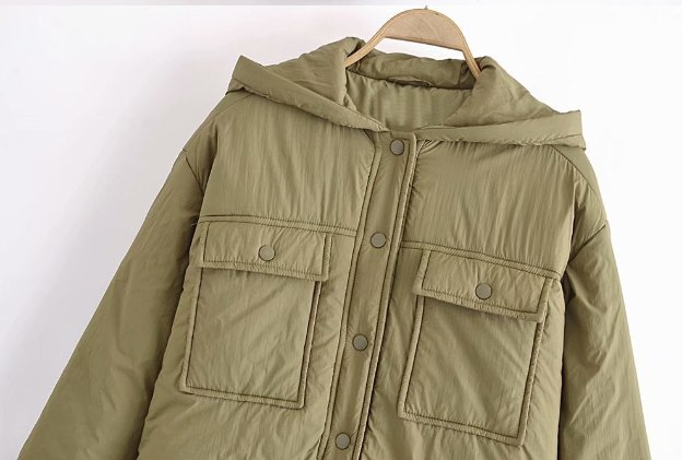 Ladies Hooded Cotton Jacket in Polyester Fashion