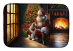 Cavalier Spaniel and Santa Claus Dish Drying Mat