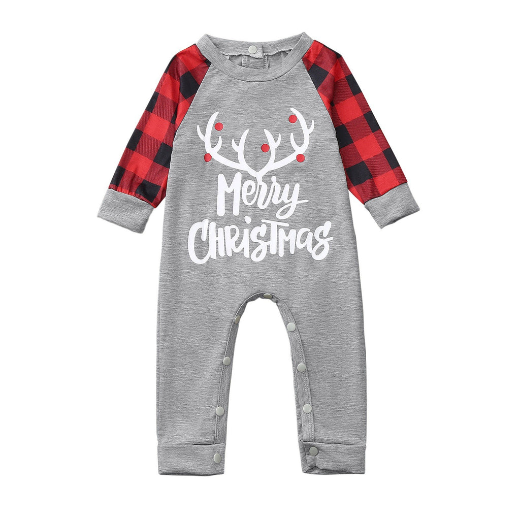 Infant Merry Christmas Plaid Romper