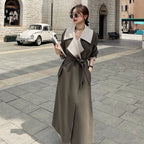 Women's Long Over-the-Knee Casual Windbreaker Jacket