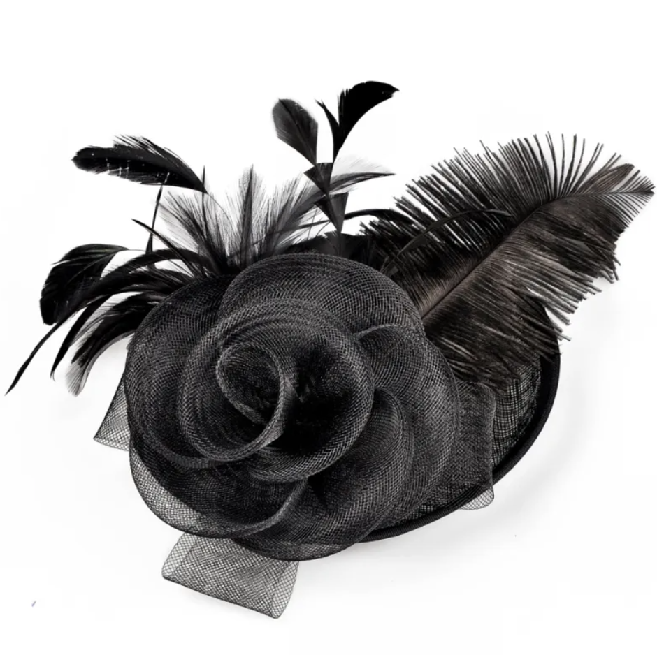Hemp Yarn Ostrich Wool Banquet Top Hat | Embroidered Cap