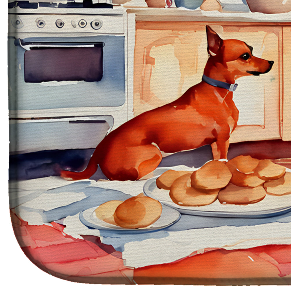 Miniature Pinscher Christmas Cookies Dish Drying Mat