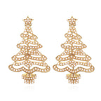 Exaggerated Hollow Christmas Tree Earrings for Women