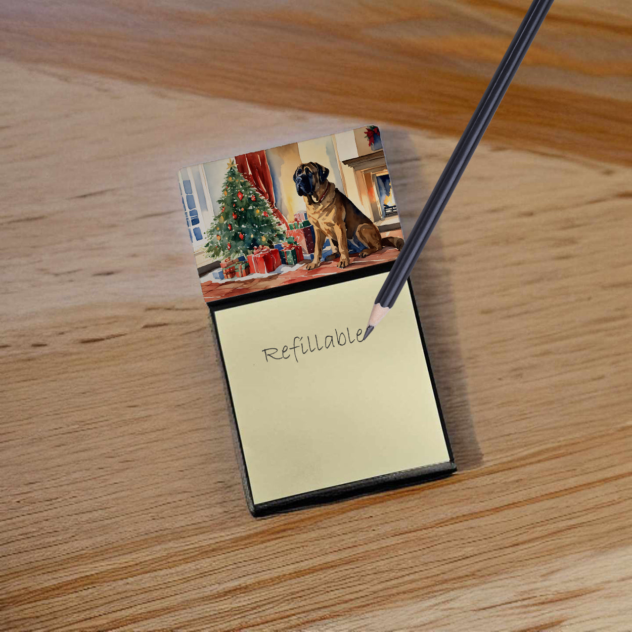 Mastiff Cozy Christmas Sticky Note Holder