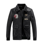 Plus Size Winter Leather Jacket for Men, Slim Fit