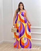 2023 New Colorful Print Loose Maxi Dress