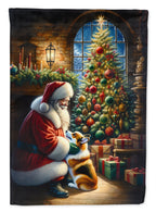 Corgi and Santa Claus Garden Flag