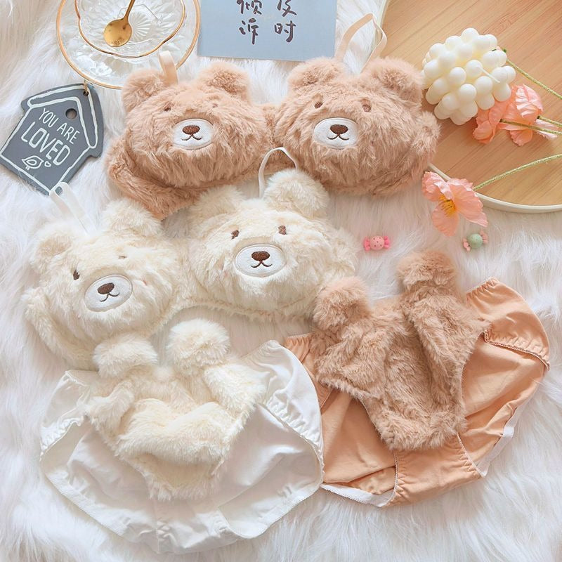 Cute Bear Japanese Bra Set
