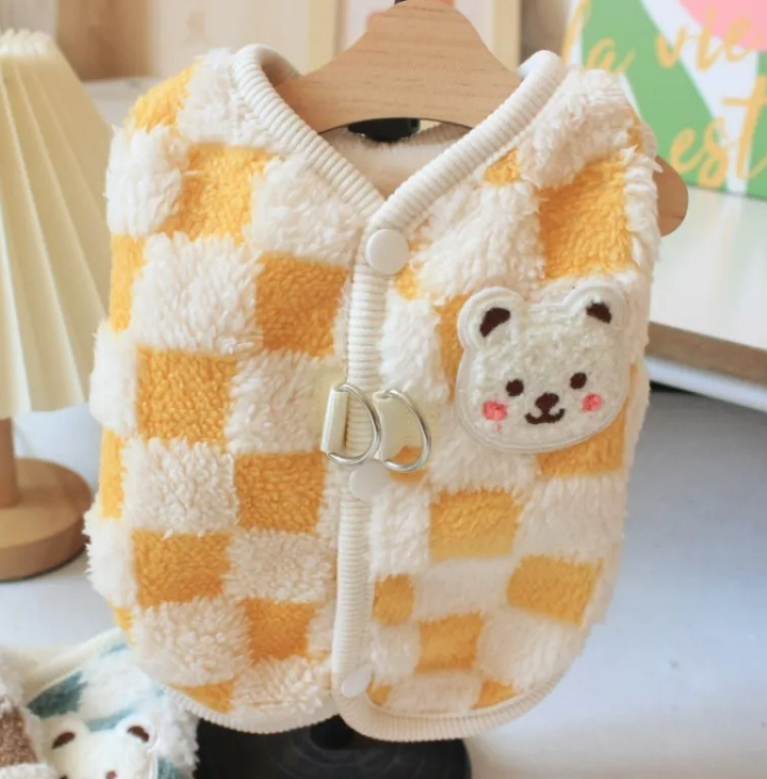 Fleece-Lined Warm Dog Outfit with Leash