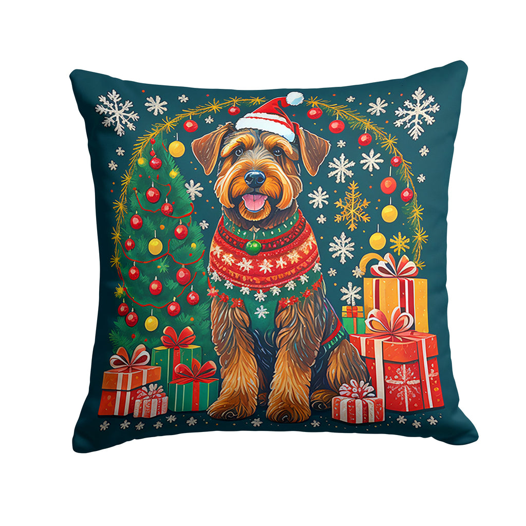 Airedale Terrier Christmas Throw Pillow