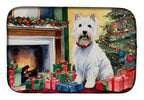 Westie Cozy Christmas Dish Drying Mat