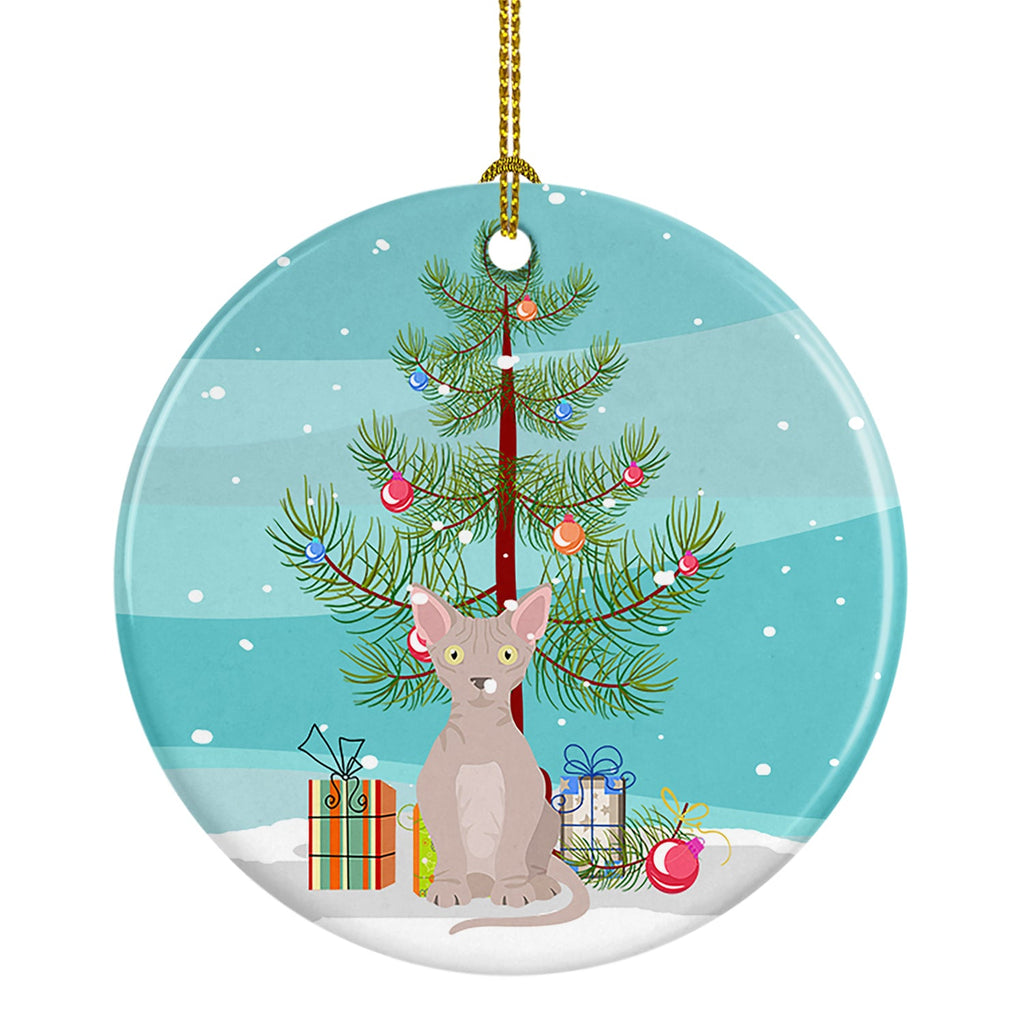 Minskin Cat Christmas Ceramic Ornament