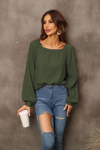 New Women's Square Neck Loose Pullover Shirt | Streetwear